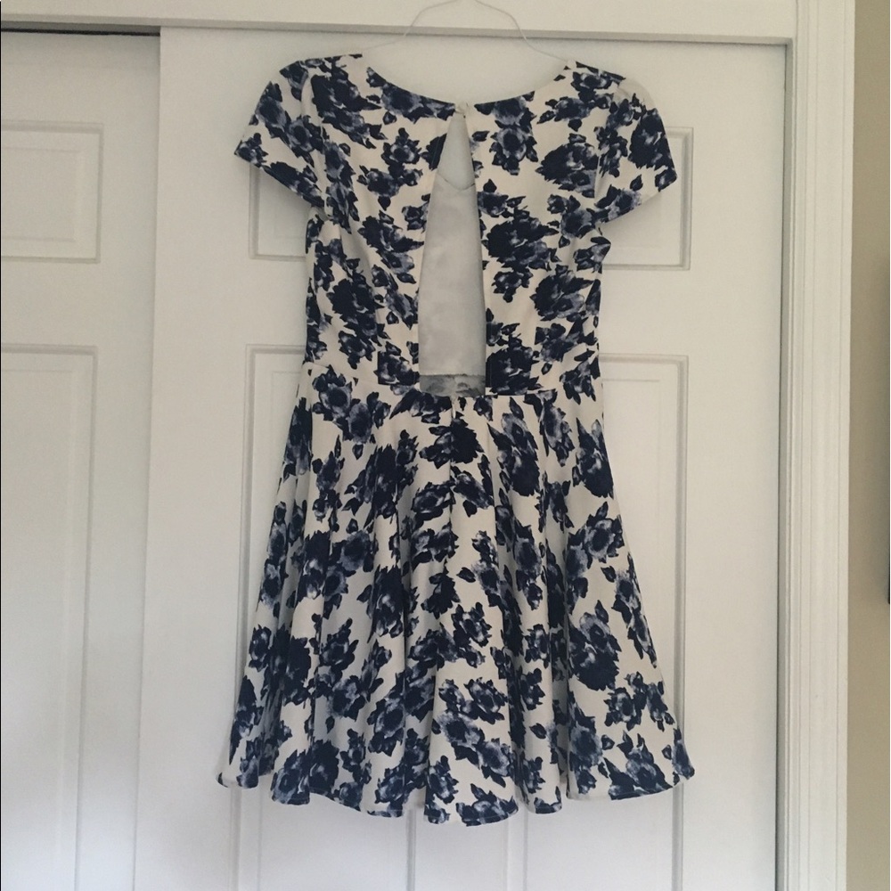Lulu's Blue and White Floral Mini Dress